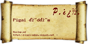Pigai Ádám névjegykártya